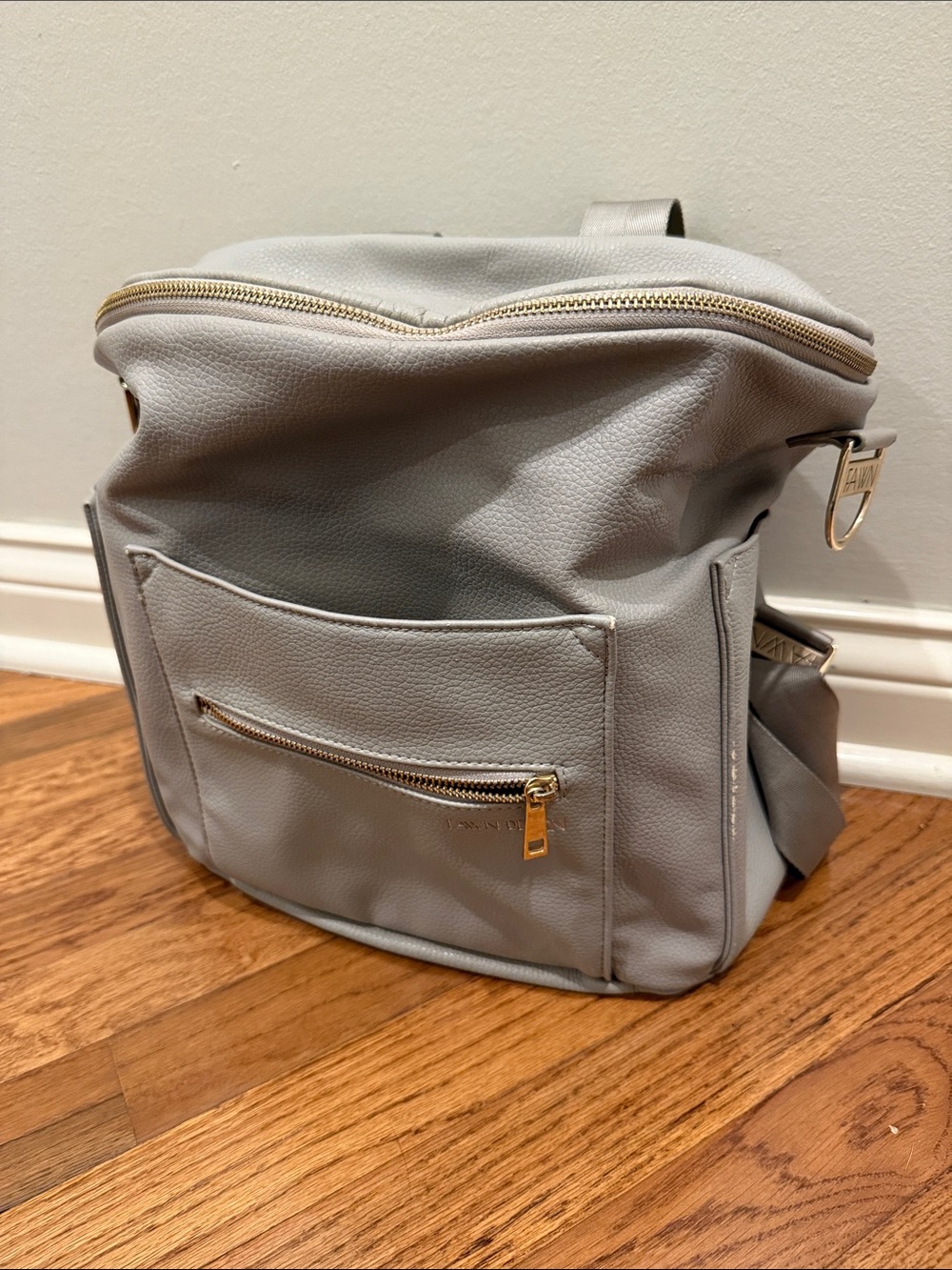 Fawn backpack, gray, leather